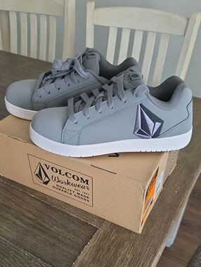 Volcom Workwear Stone Composite Toe Safety Shoes Grey Skate Sneaker Mens 10W